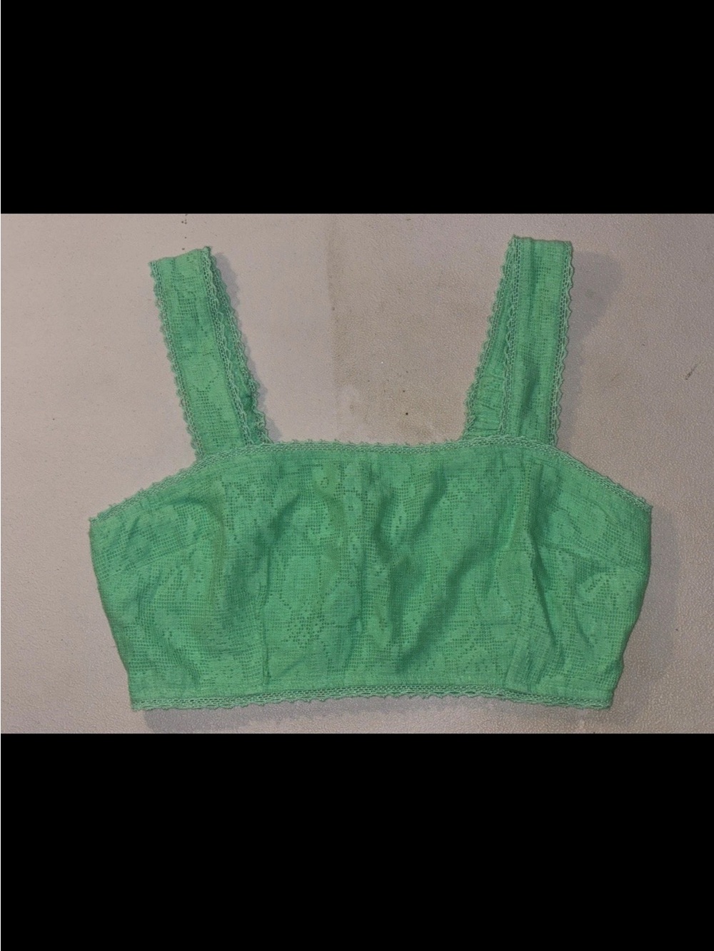American Eagle Lace Overlay Crop Top Mint Green Tank Top Bralette SZ Small